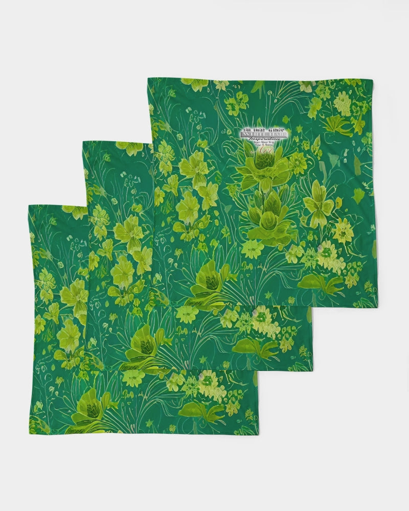 Lush green flower pattern design with logo Bandana Set