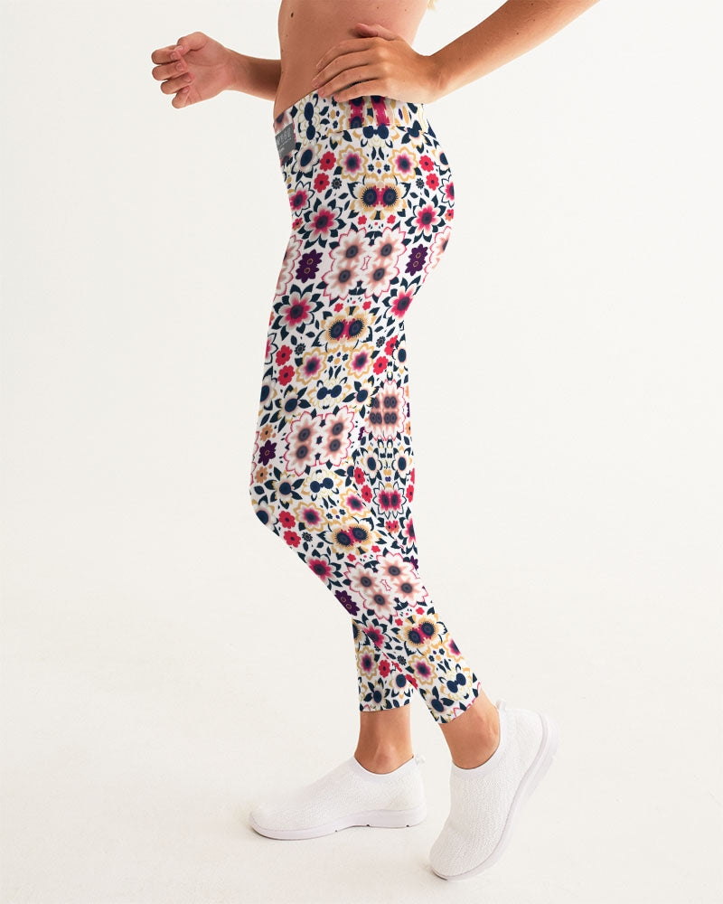 Abstract flower pattern Women's All-Over Print Yoga Pants