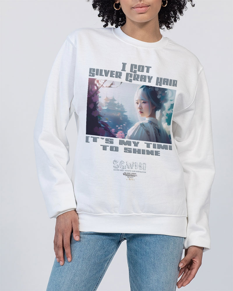 Asian sister with silver grey hair Unisex Sweatshirt | Champion