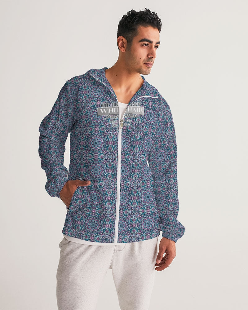 Beautiful mosaic blue pattern Men's Windbreaker