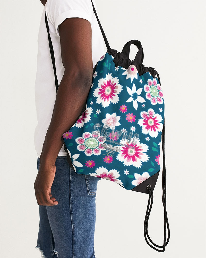 Beautiful floral pattern Canvas Drawstring Bag