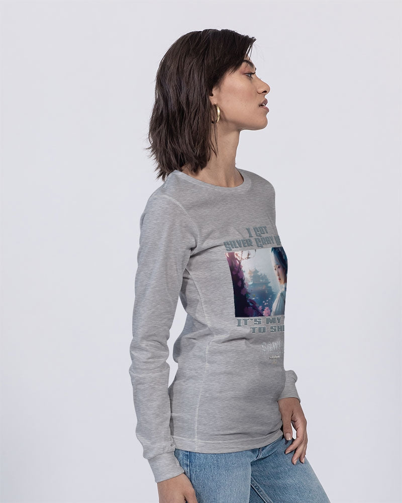 Asian sister with silver grey hair Unisex Jersey Long Sleeve Tee | Bella + Canvas