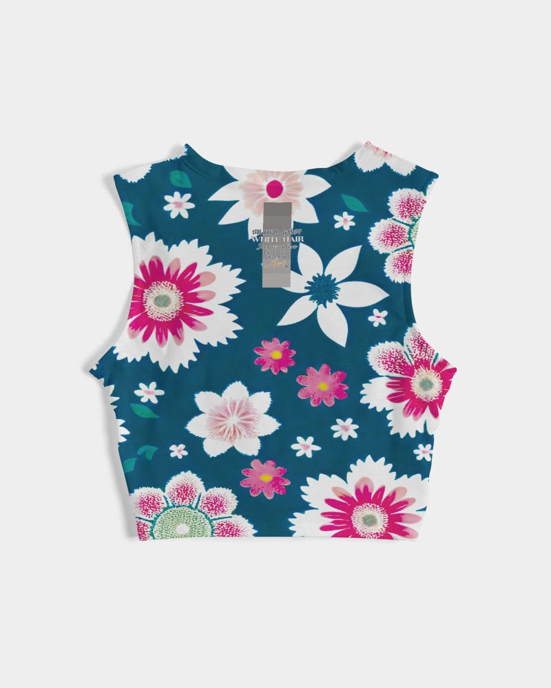 Beautiful floral pattern Women's  All-Over Print Twist-Front Tank