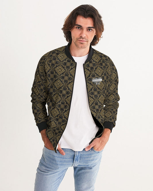 Brown Diamond pattern Men's Bomber Jacket