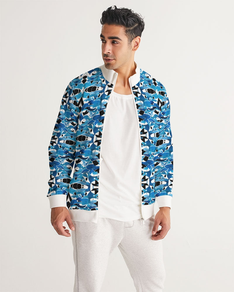 Blue Abstract pattern design Men's Track Jacket