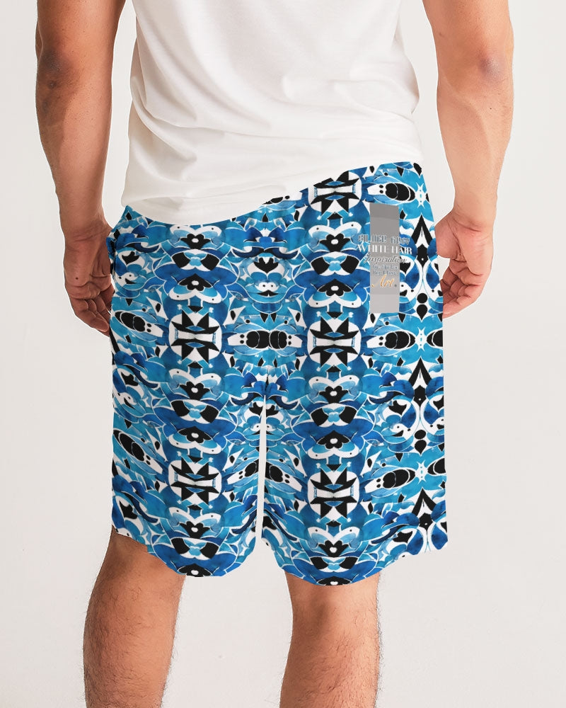 Blue Abstract pattern design Men's Jogger Shorts