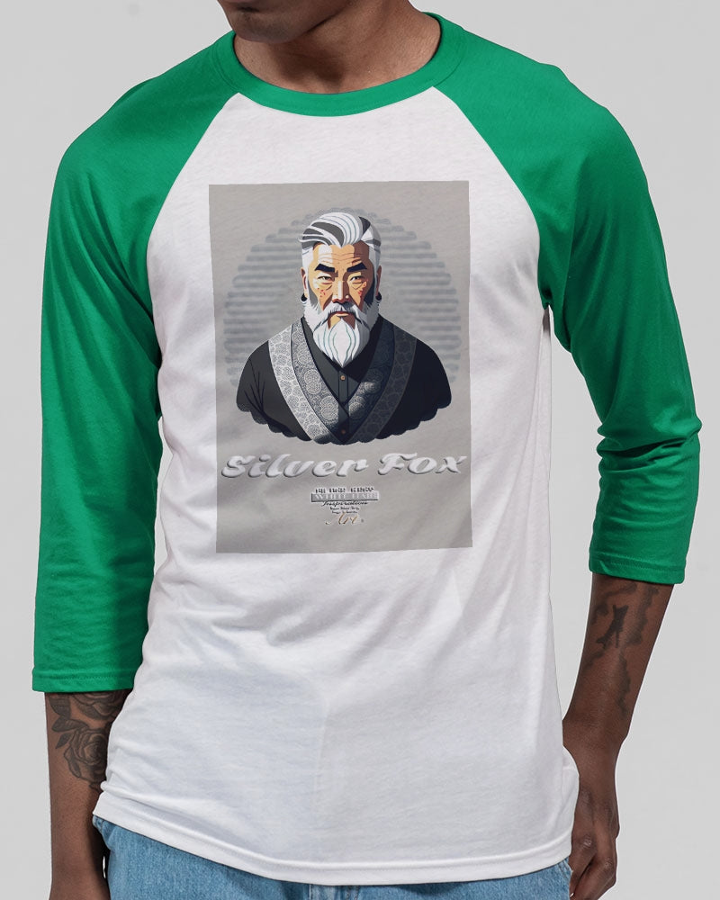 Asian Silverfox Men Unisex Three-Quarter Sleeve Baseball Tee | Bella + Canvas