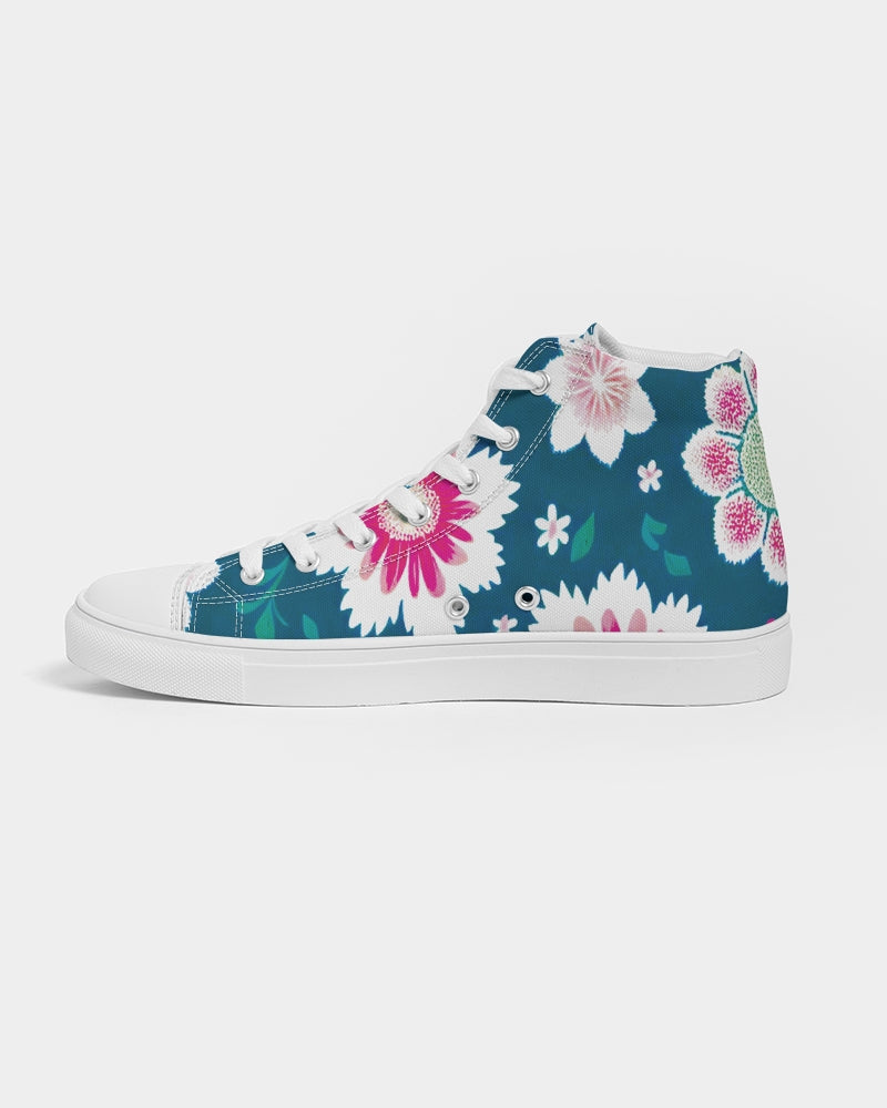 Beautiful floral pattern Women's Hightop Canvas Shoe