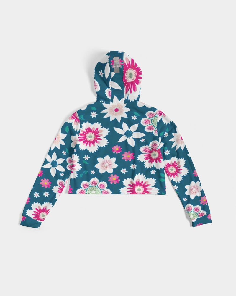 Beautiful floral pattern Women's All-Over Print Cropped Hoodie