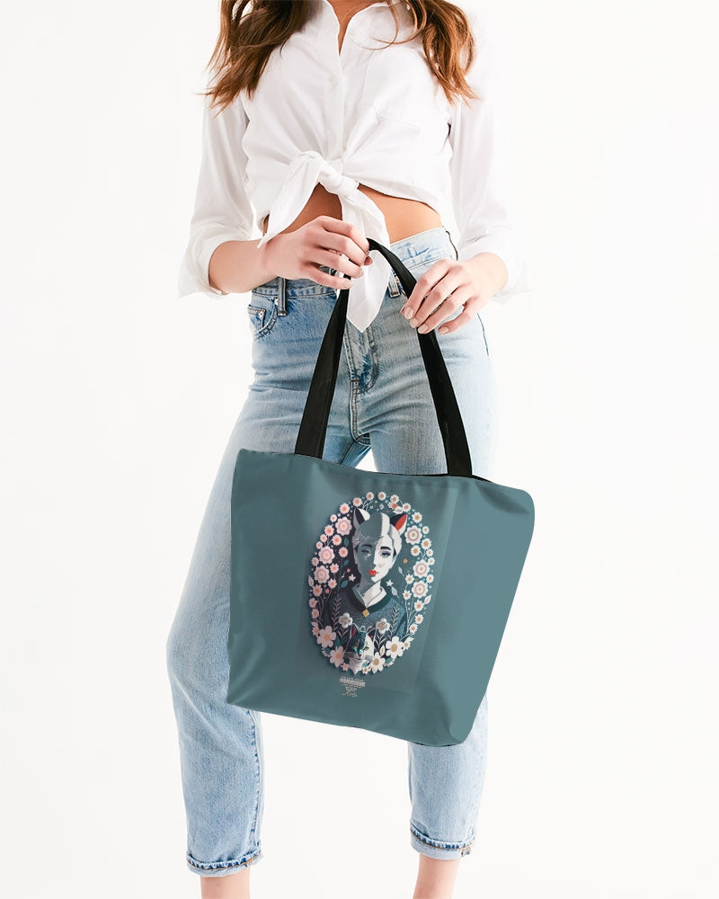 Silverfox flower Canvas Zip Tote