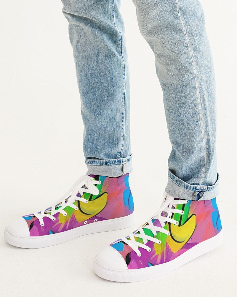 Abstract pattern for shoes Men's Hightop Canvas Shoe