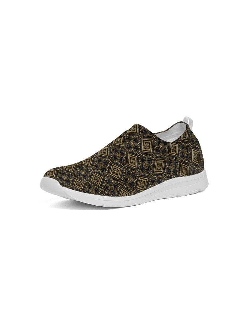 Brown Diamond pattern Men's Slip-On Flyknit Shoe