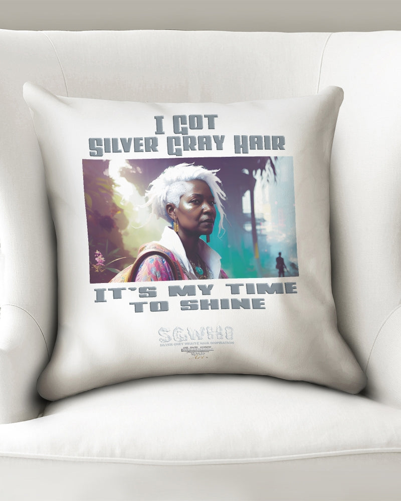 Black sister time to shine Throw Pillow Case 18"x18"