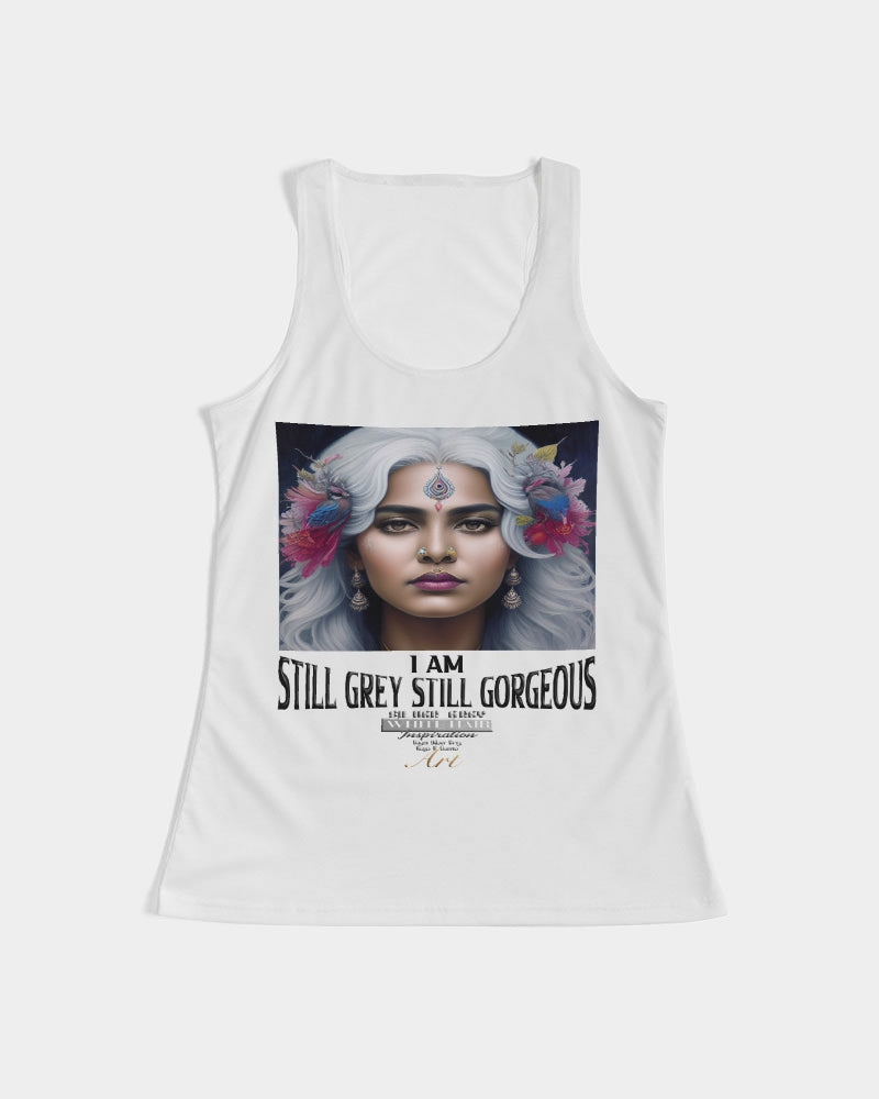 Promoting Indian women with silver grey hair Women's Tank