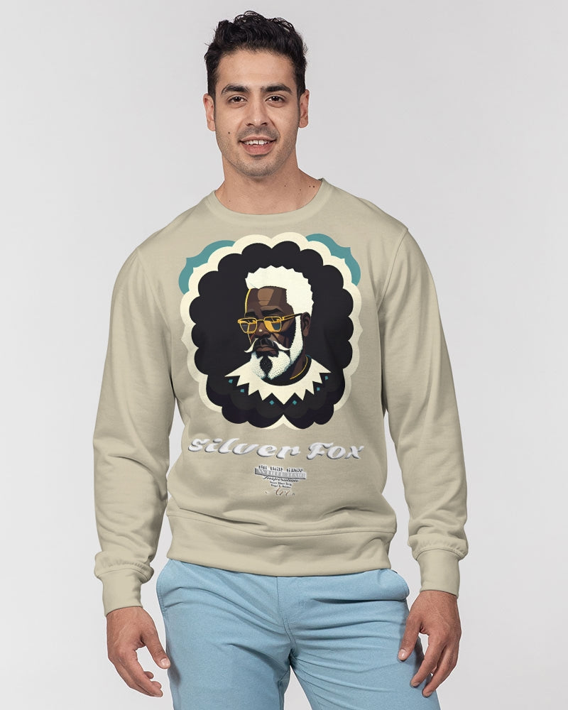 Black gentleman Silverfox Men's Classic French Terry Crewneck Pullover