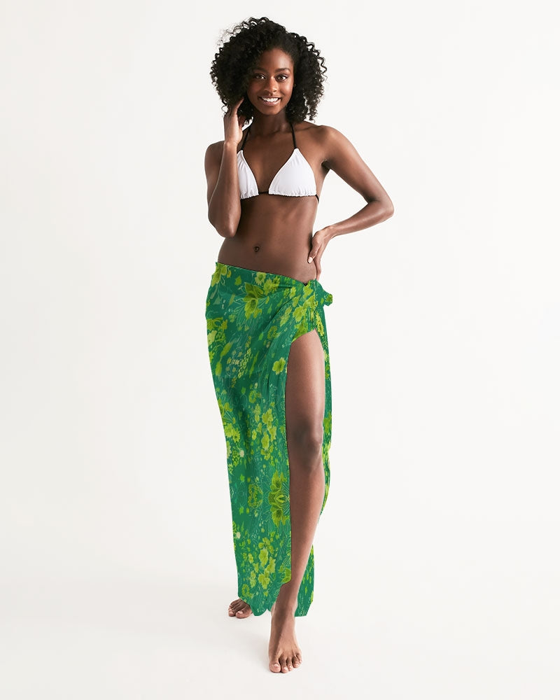 Green lush Repeat pattern Swim Cover Up