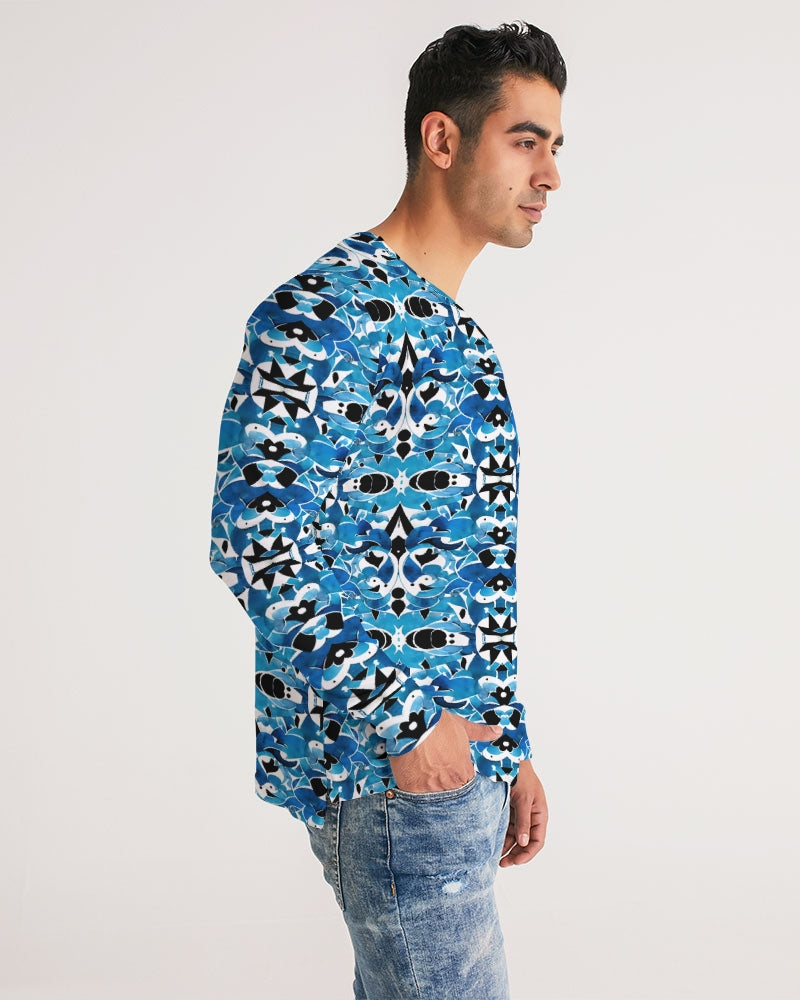 Blue Abstract pattern design Men's Long Sleeve Tee