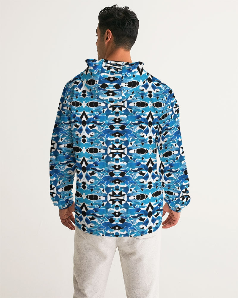 Blue Abstract pattern design Men's Windbreaker