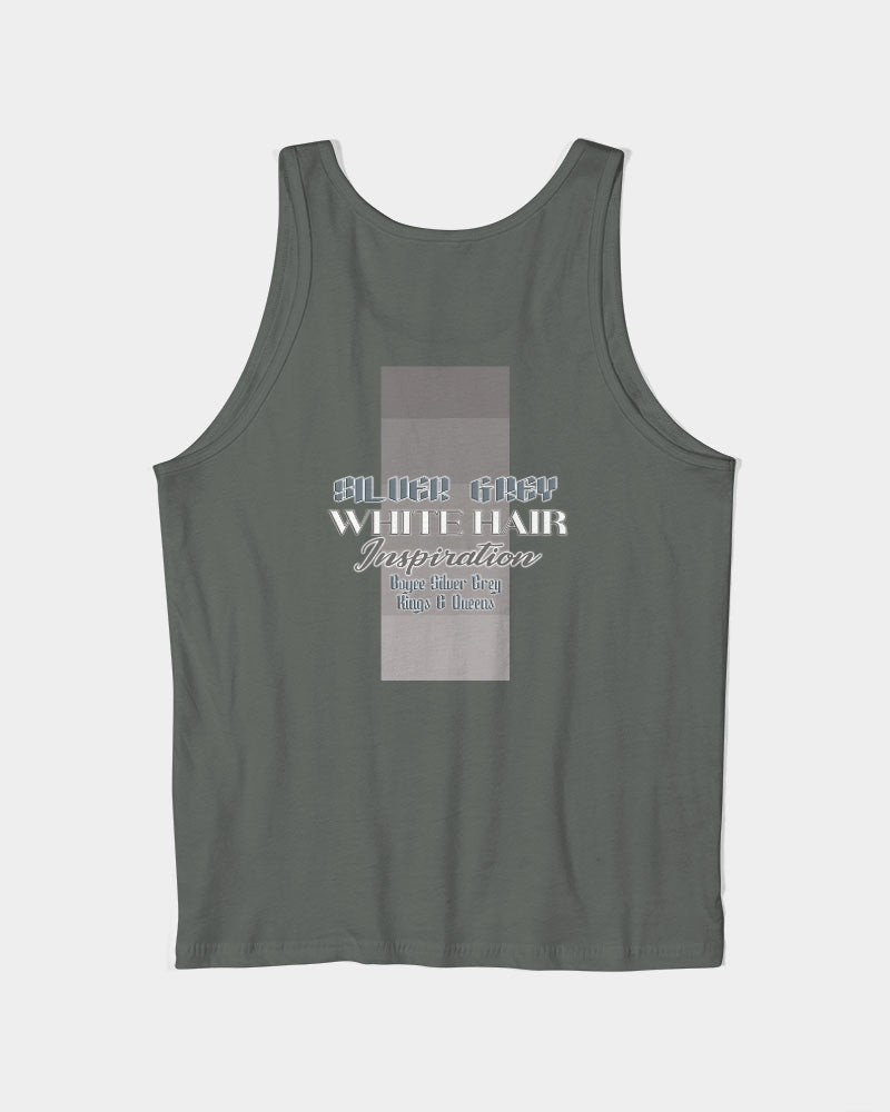 Silver Grey white hair and beard, my style my way Unisex Jersey Tank | Bella + Canvas