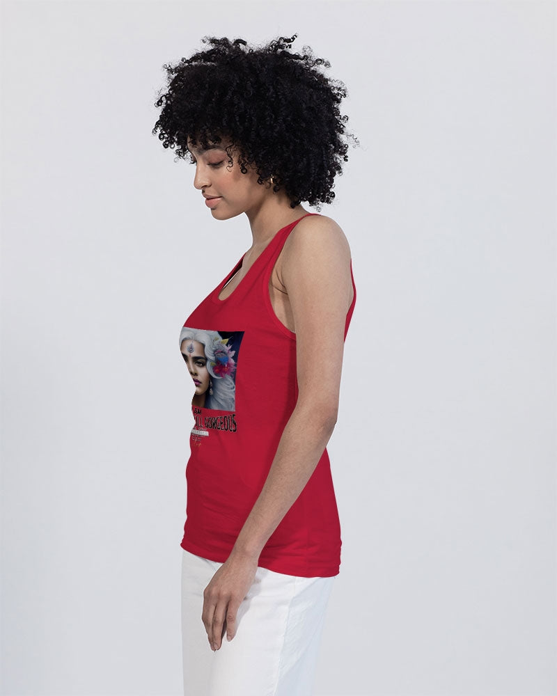 Promoting Indian women with silver grey hair Unisex Jersey Tank | Bella + Canvas