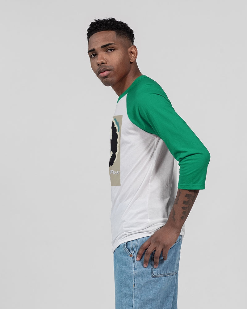 Black gentleman Silverfox Unisex Three-Quarter Sleeve Baseball Tee | Bella + Canvas