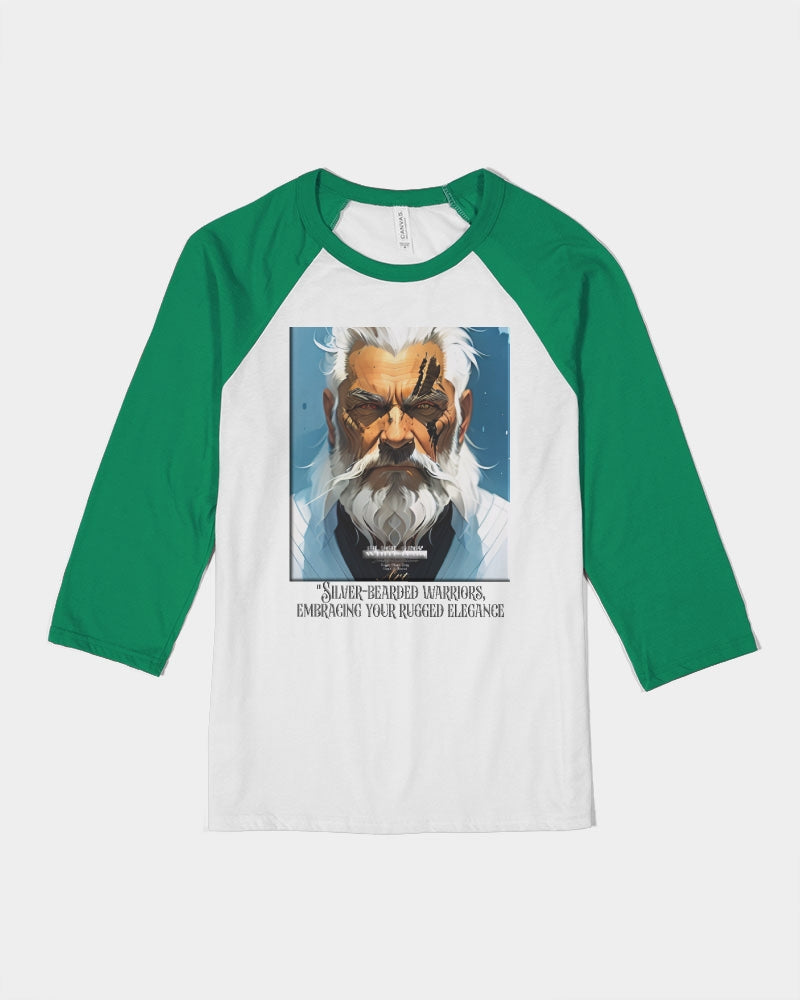 Silver bearded warrior Unisex Three-Quarter Sleeve Baseball Tee | Bella + Canvas