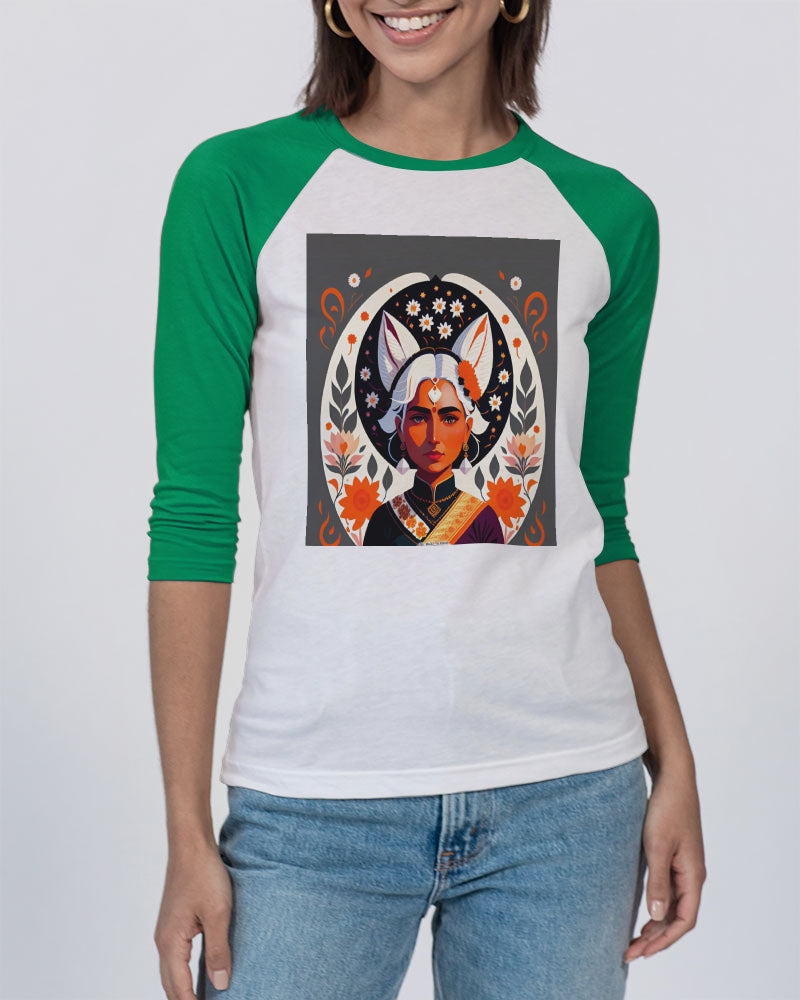 Indian Silver fox Unisex Three-Quarter Sleeve Baseball Tee | Bella + Canvas