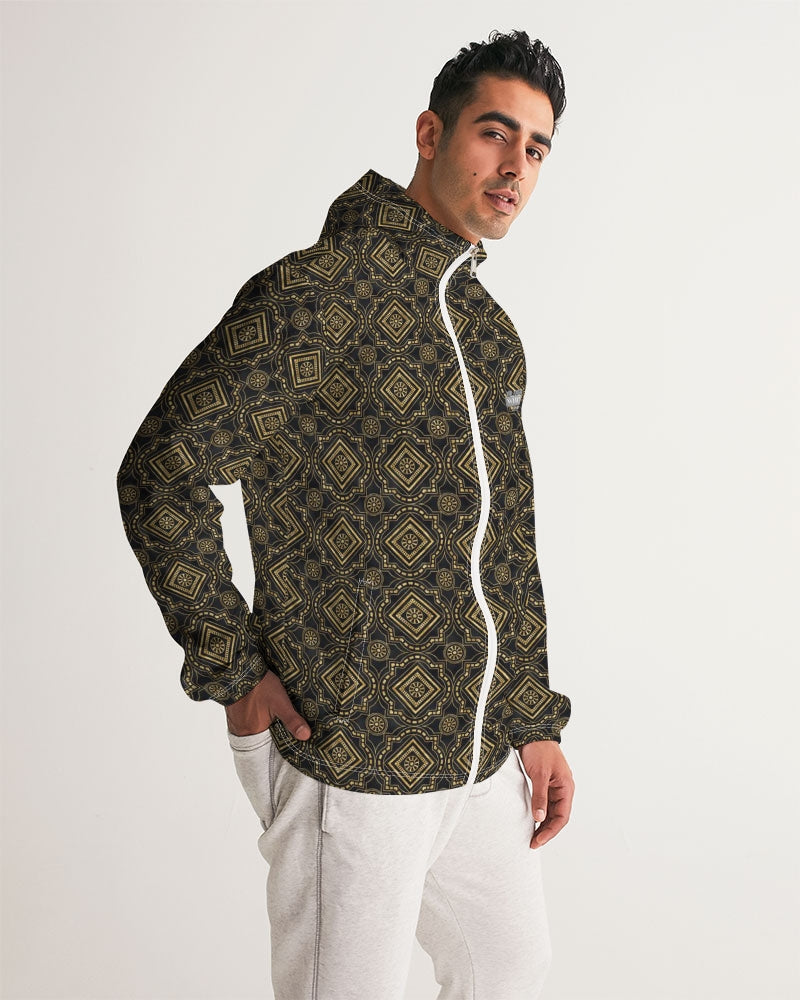 Brown Diamond pattern Men's Windbreaker