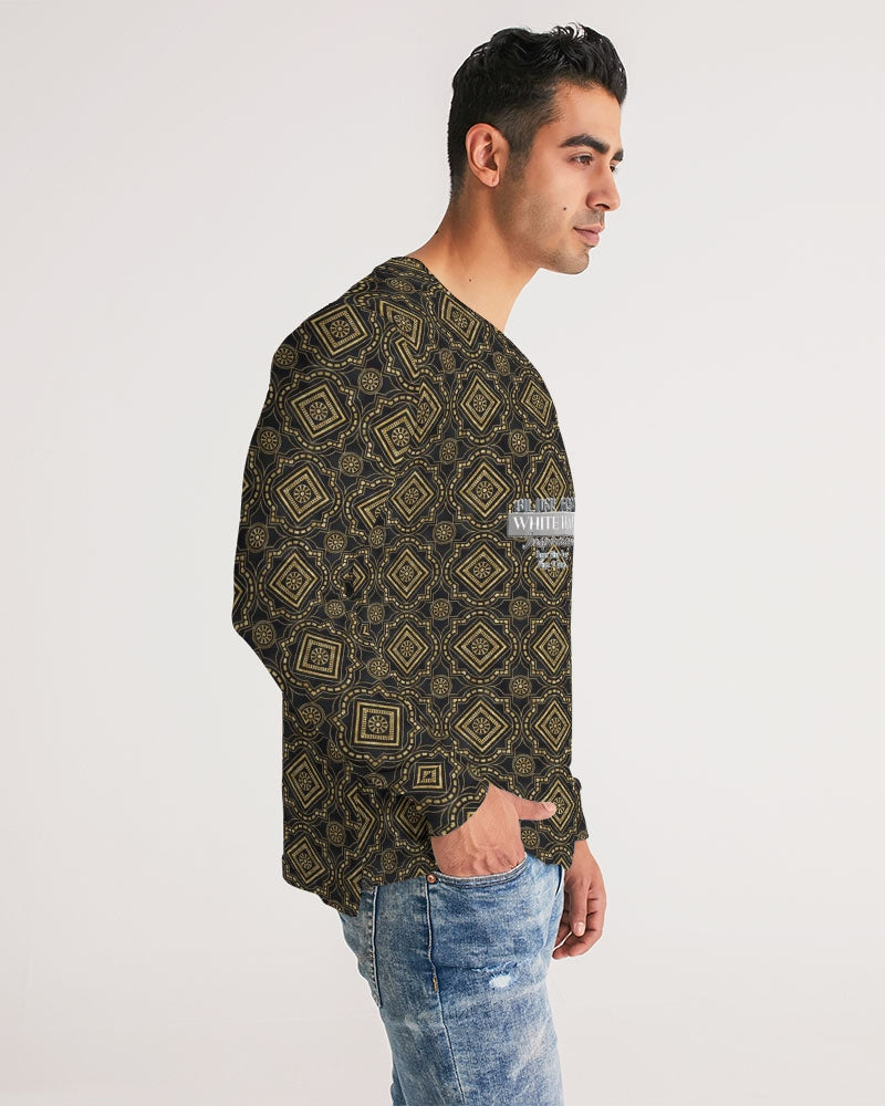 Brown Diamond pattern Men's Long Sleeve Tee