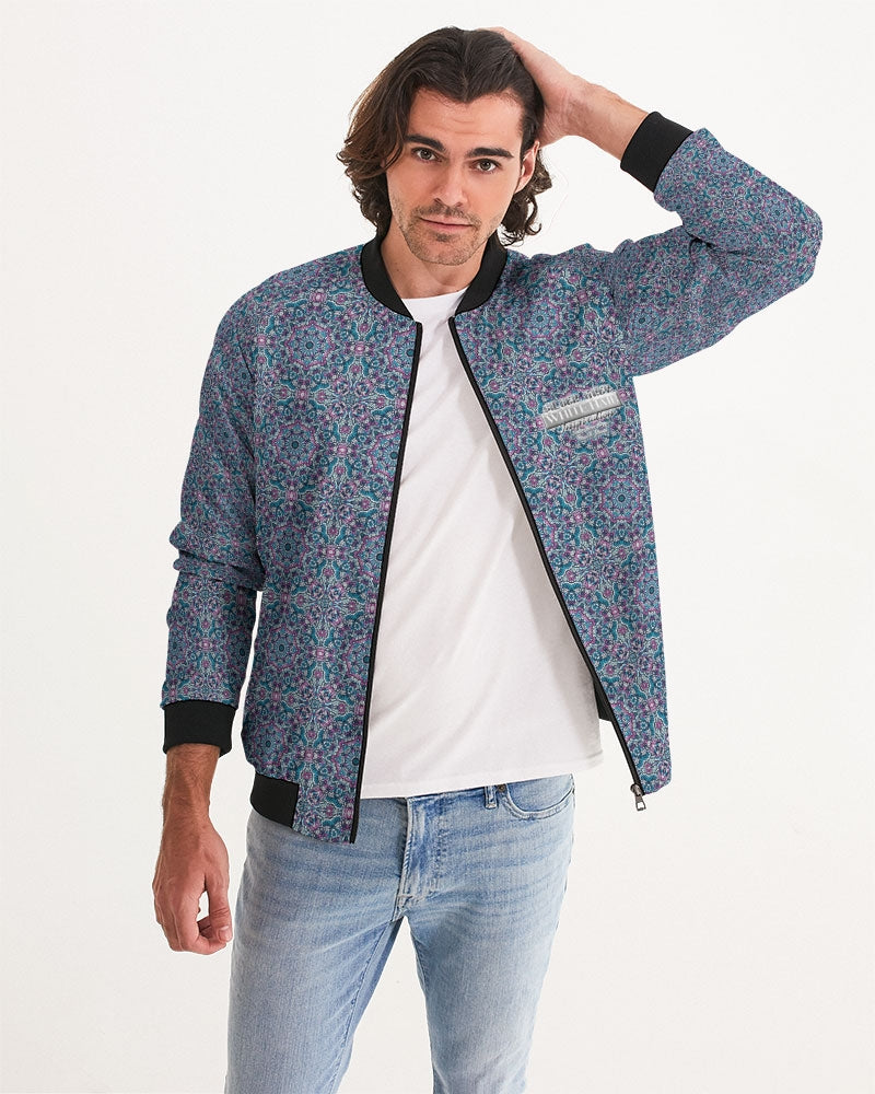 Blue Mosaic pattern design Men's Bomber Jacket