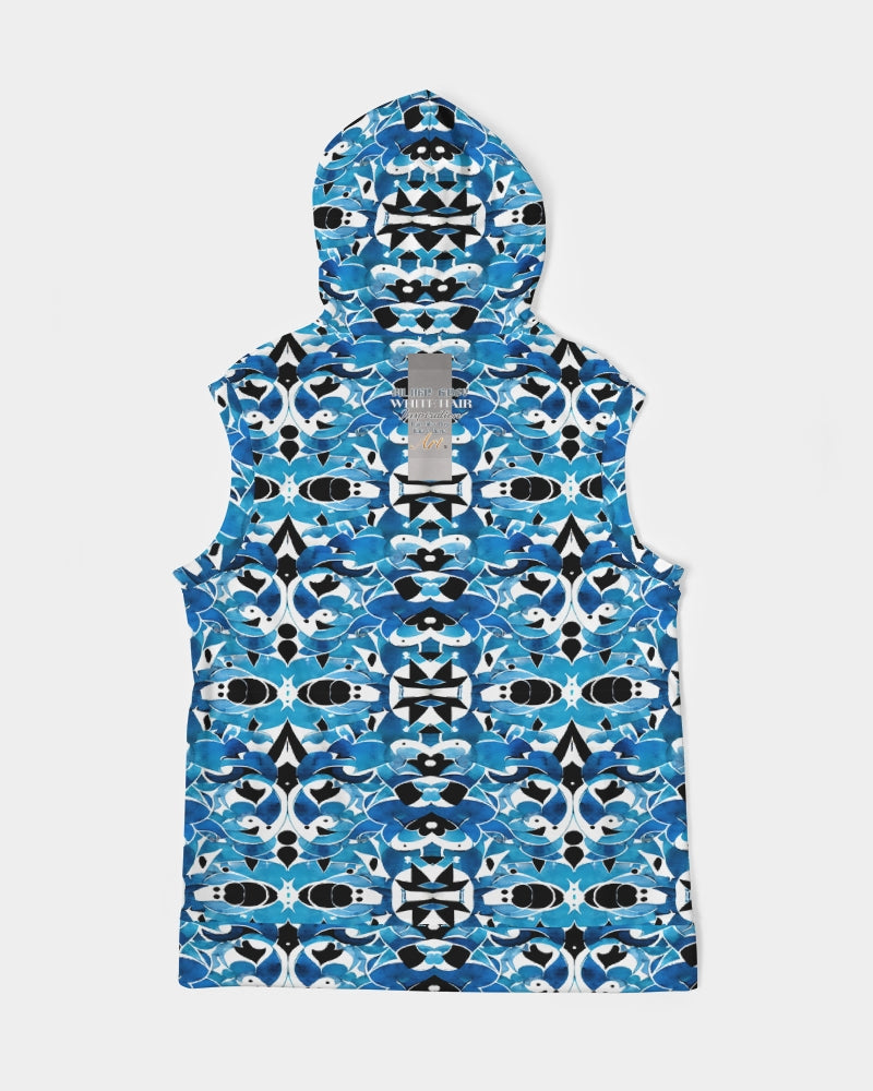 Blue Abstract pattern design Men's Premium Heavyweight Sleeveless Hoodie