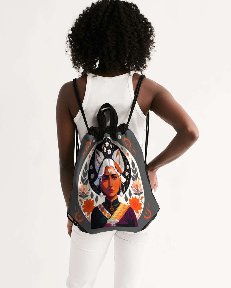 Indian Silver fox Canvas Drawstring Bag