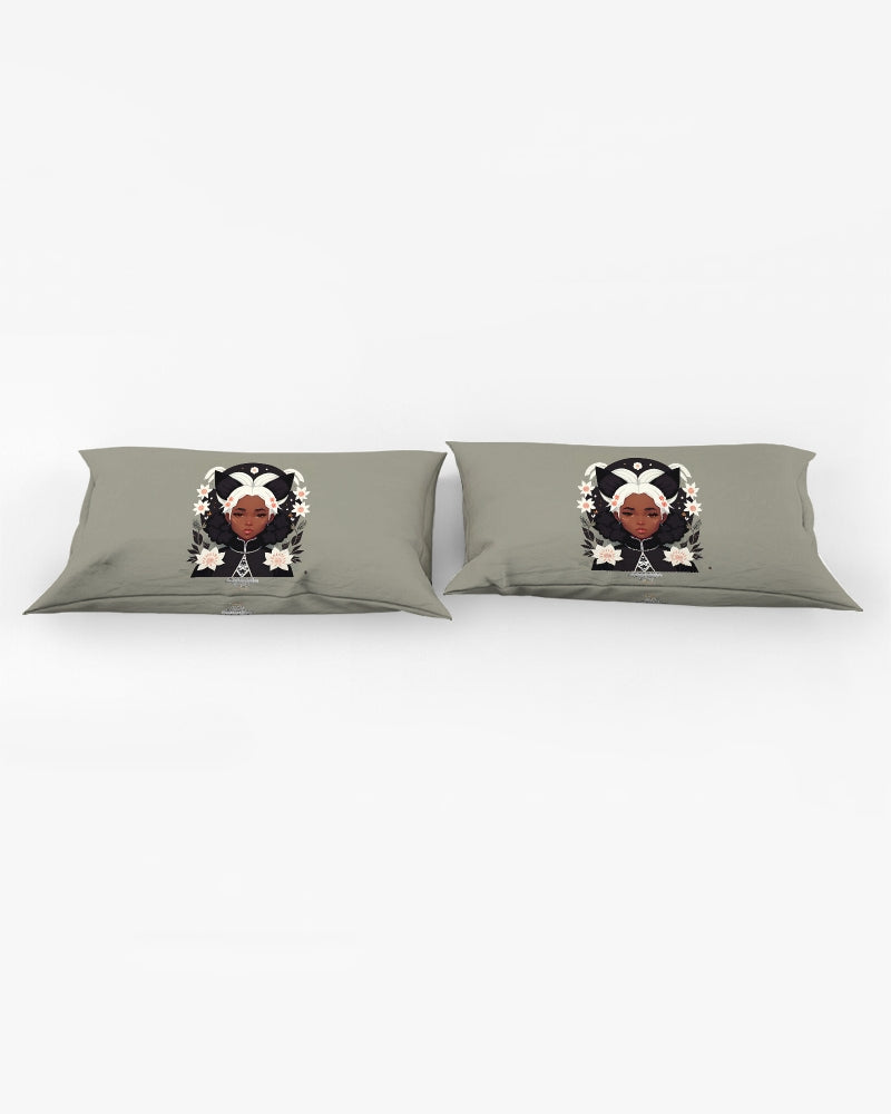 Nubian girl silver fox King Pillow Case