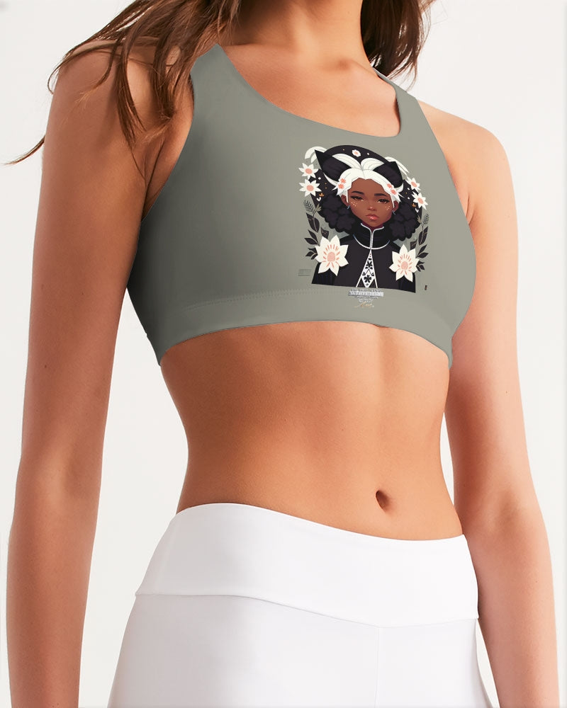 Nubian girl silver fox Women's Seamless Sports Bra