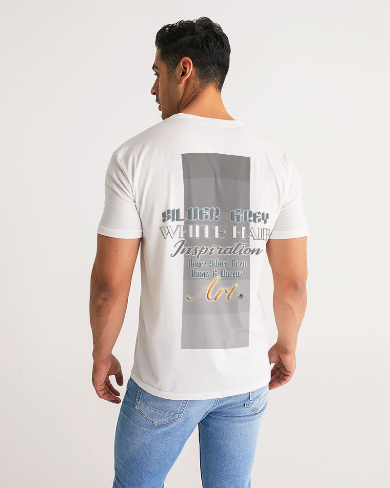 Silver grey white man Men's All-Over Print Tee