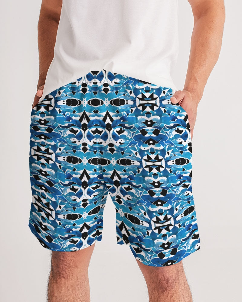 Blue Abstract pattern design Men's Jogger Shorts