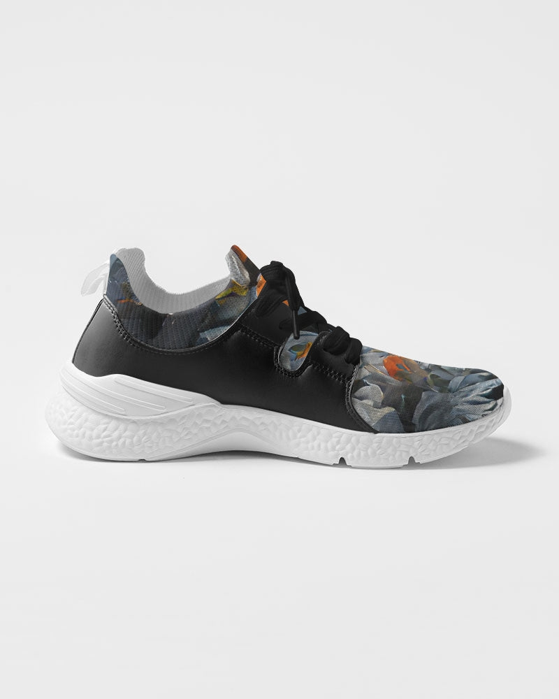 Orange abstract roses Women's Two-Tone Sneaker