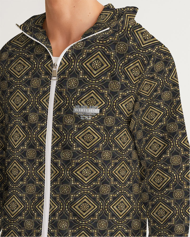 Brown Diamond pattern Men's Windbreaker