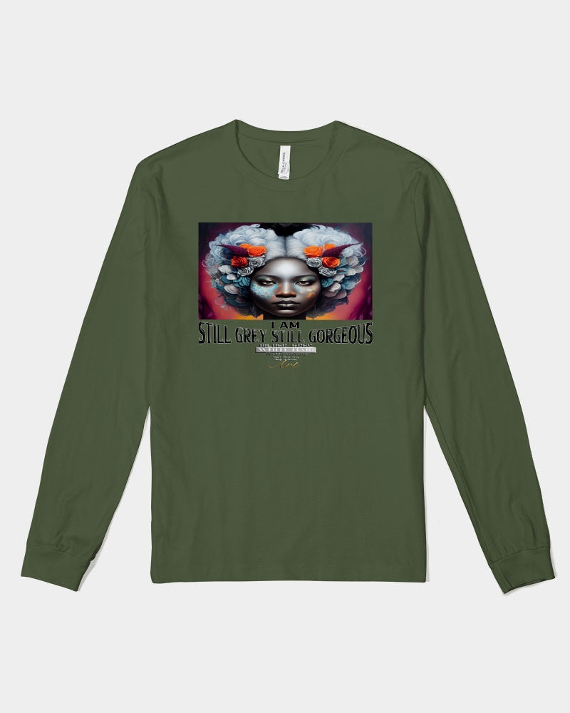 Promoting black women with silver grey hair Unisex Jersey Long Sleeve Tee | Bella + Canvas