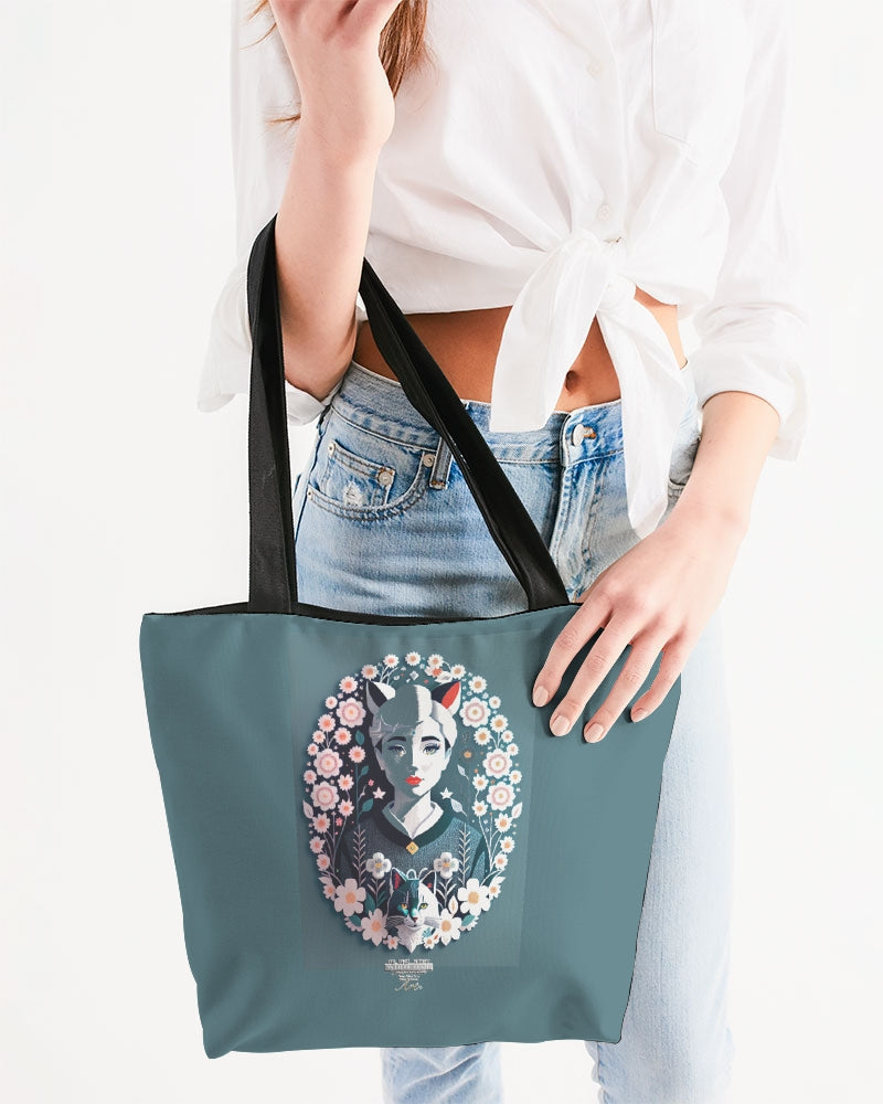 Silverfox flower Canvas Zip Tote