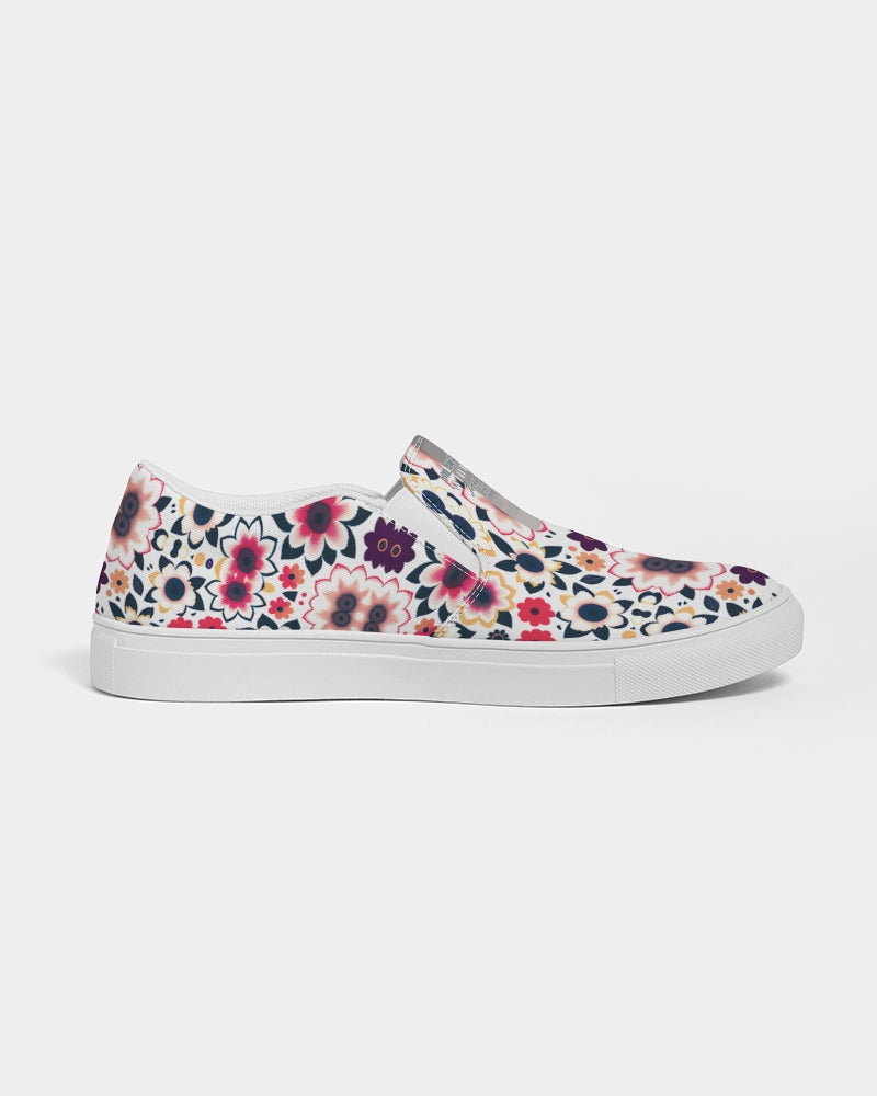 Abstract flower pattern Women's Slip-On Canvas Shoe