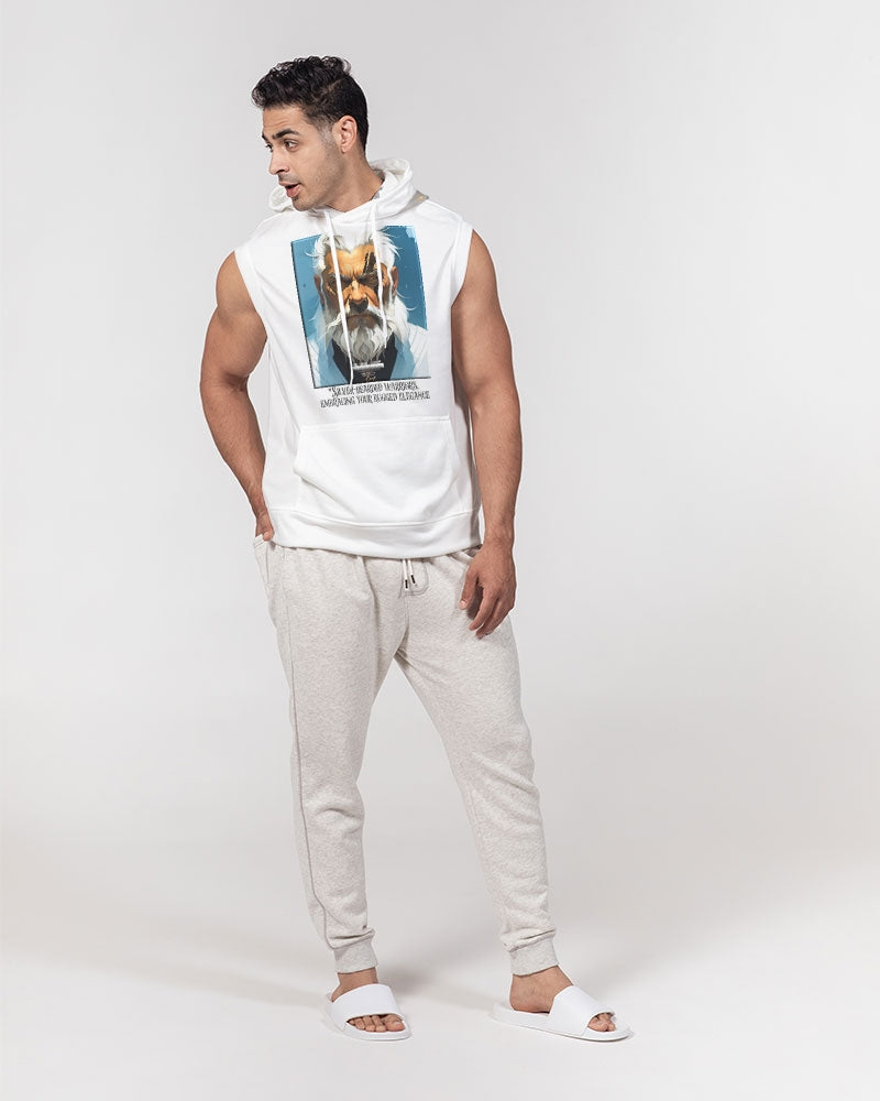 Silver bearded warrior Men's Premium Heavyweight Sleeveless Hoodie