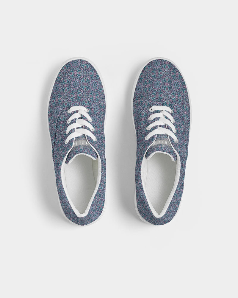 Trainers. blue mosaic Men's Lace Up Canvas Shoe