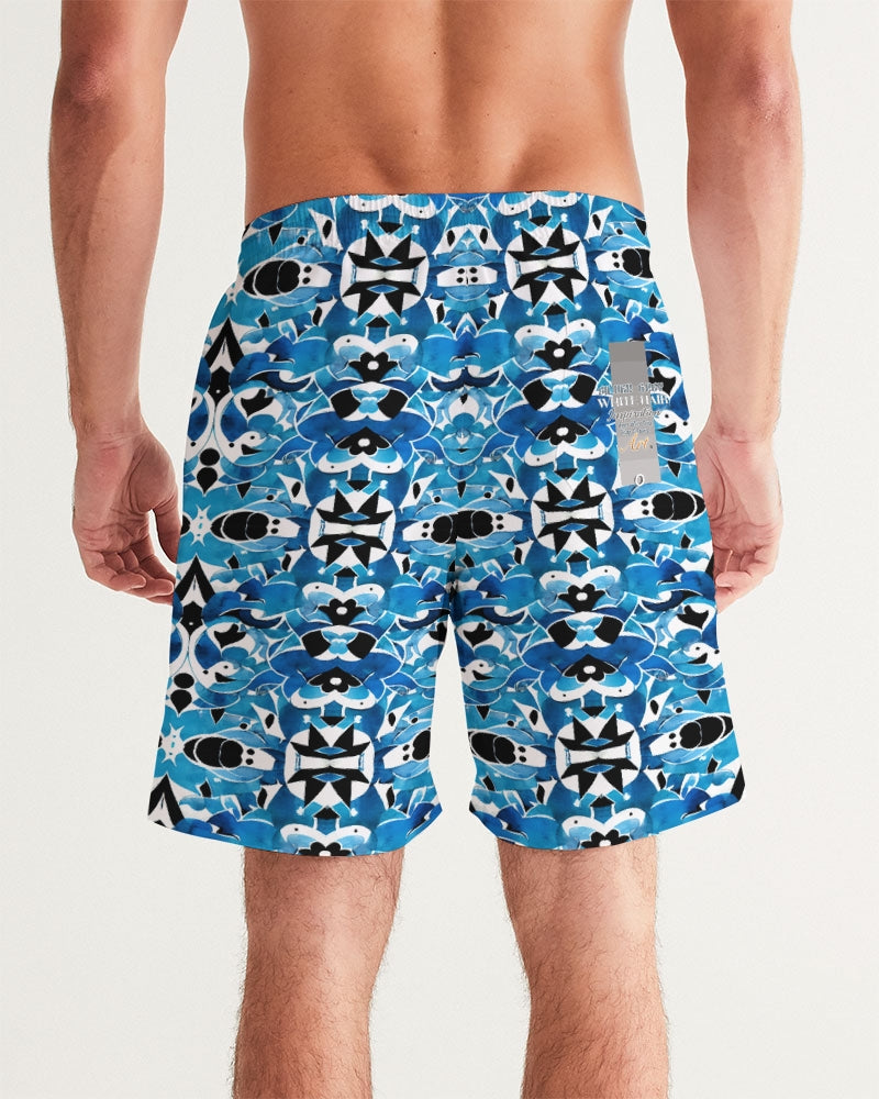 Blue Abstract pattern design Men's Swim Trunk