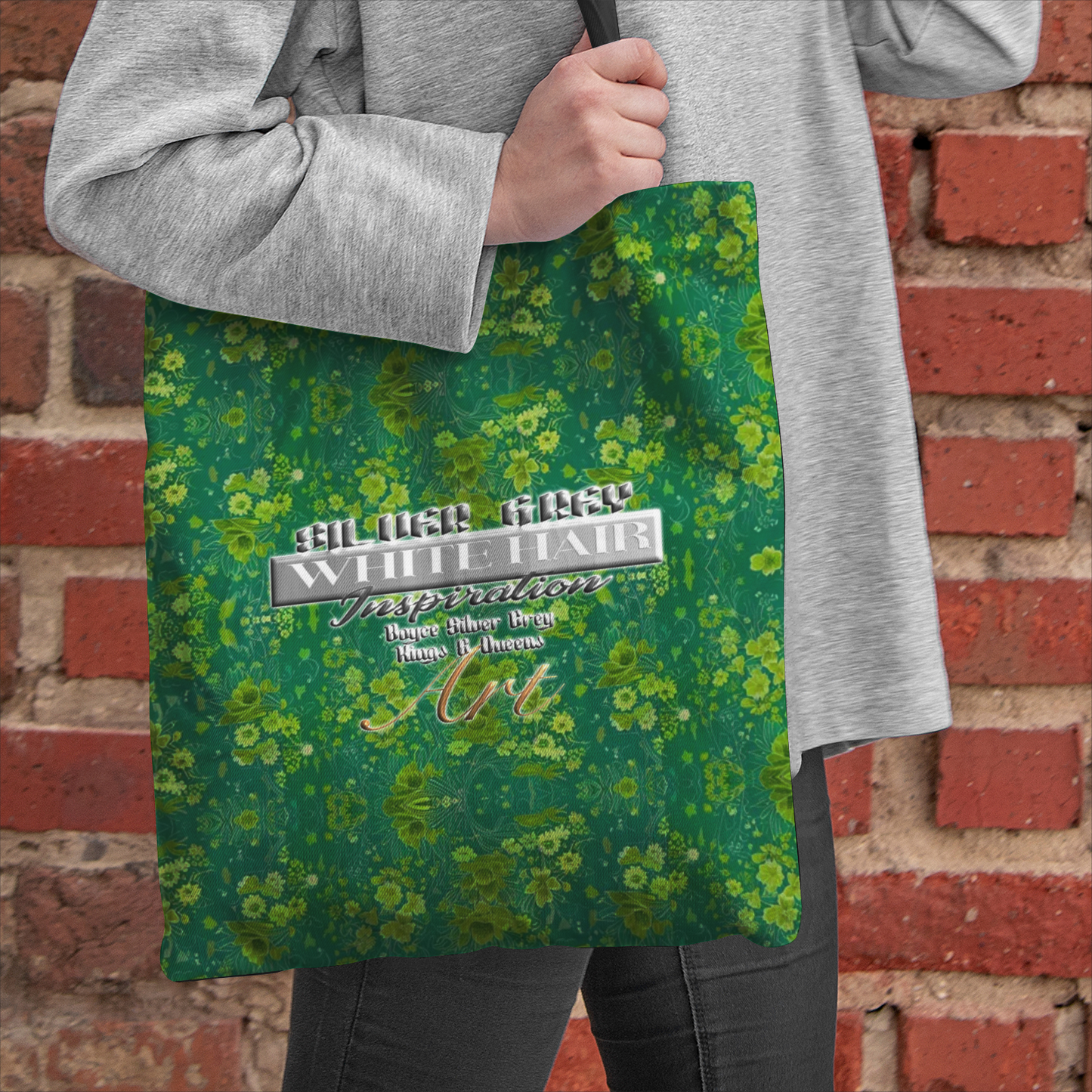 Silver grey white hair inspiration Duty and Strong Natural Canvas Tote Bags