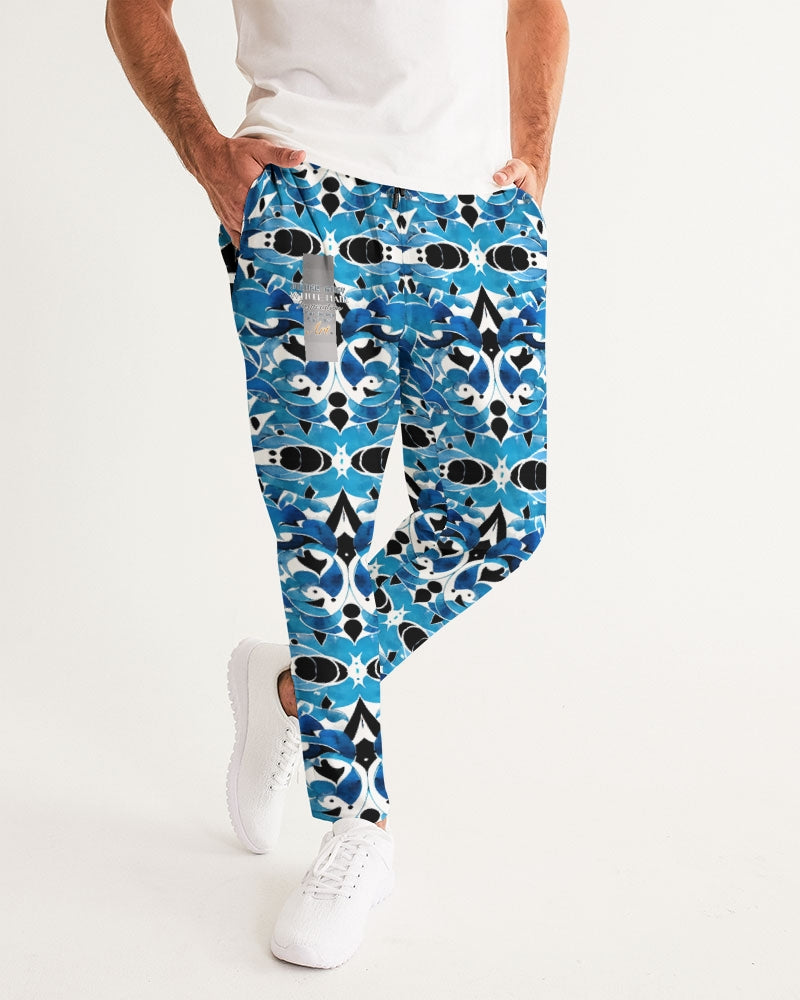 Blue Abstract pattern design Men's Joggers