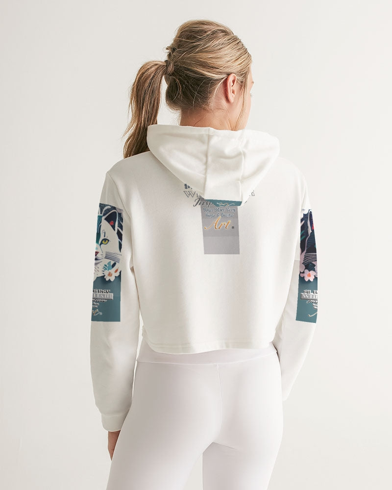 Silverfox flower Women's Cropped Hoodie