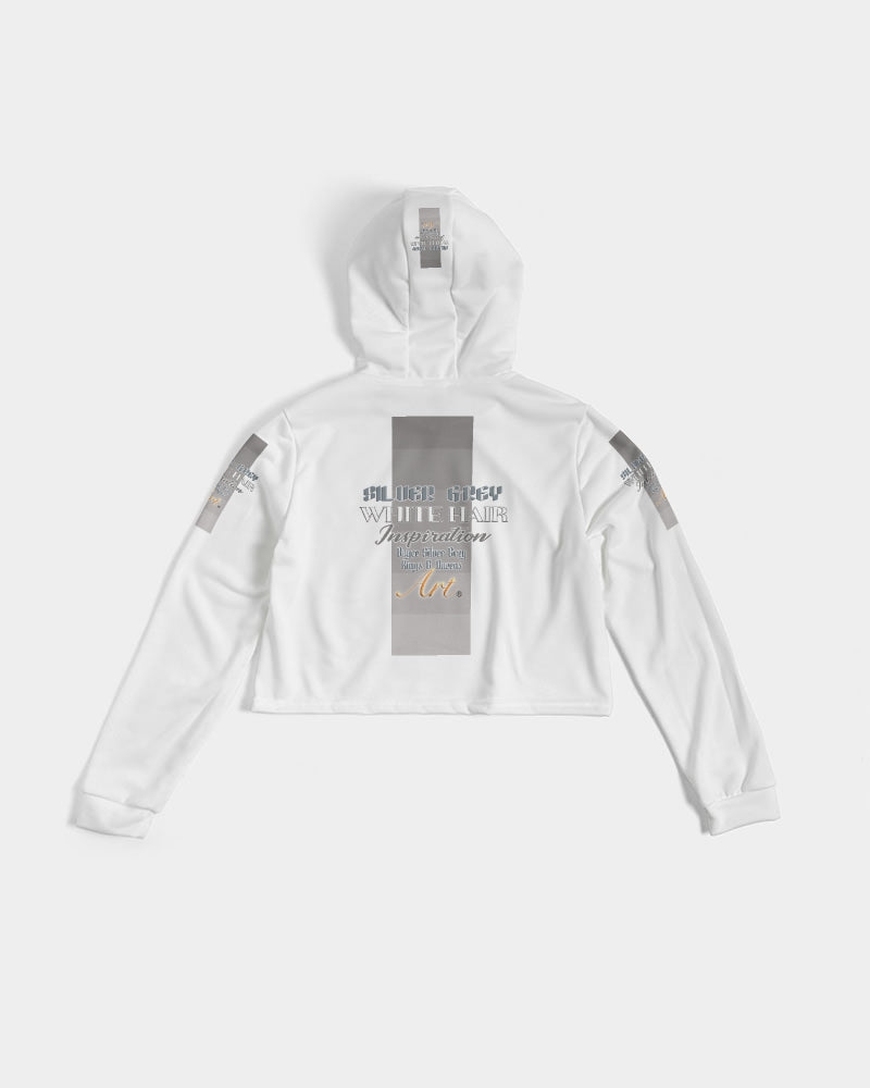 Beautiful white woman my time to shine Women's All-Over Print Cropped Hoodie