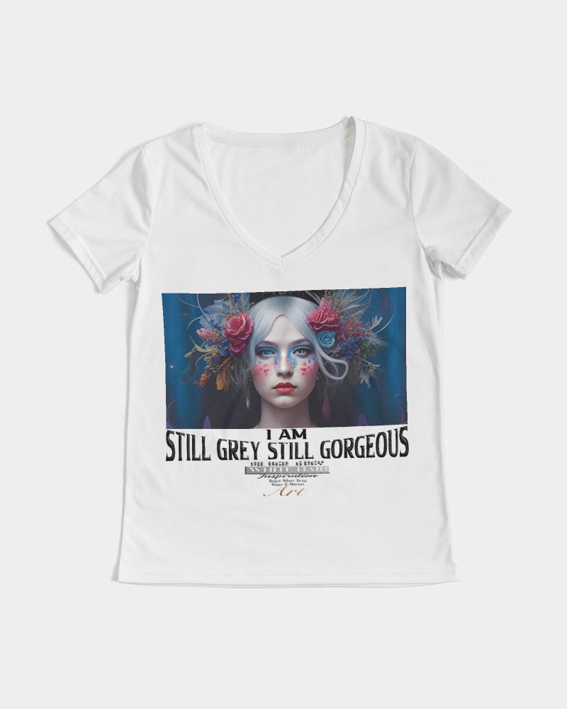 I am Still Grey Still Gorgeous Women's V-Neck Tee