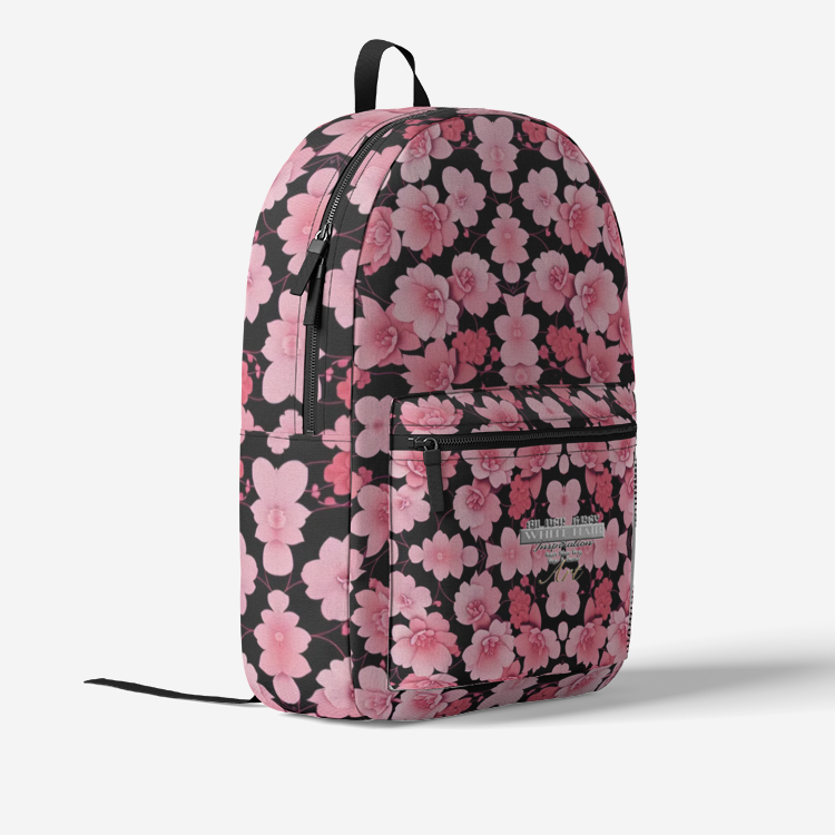 Silver grey white hair inspiration Retro Colorful Print Trendy Backpack